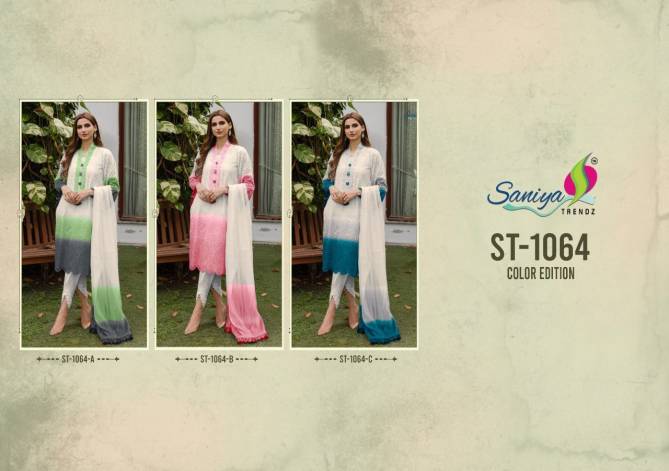 Saniya St 1064 Color Edition New Fancy Wear Pakistani Salwar Suits Collection